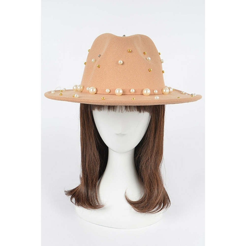 Natural Beaded Fedora
